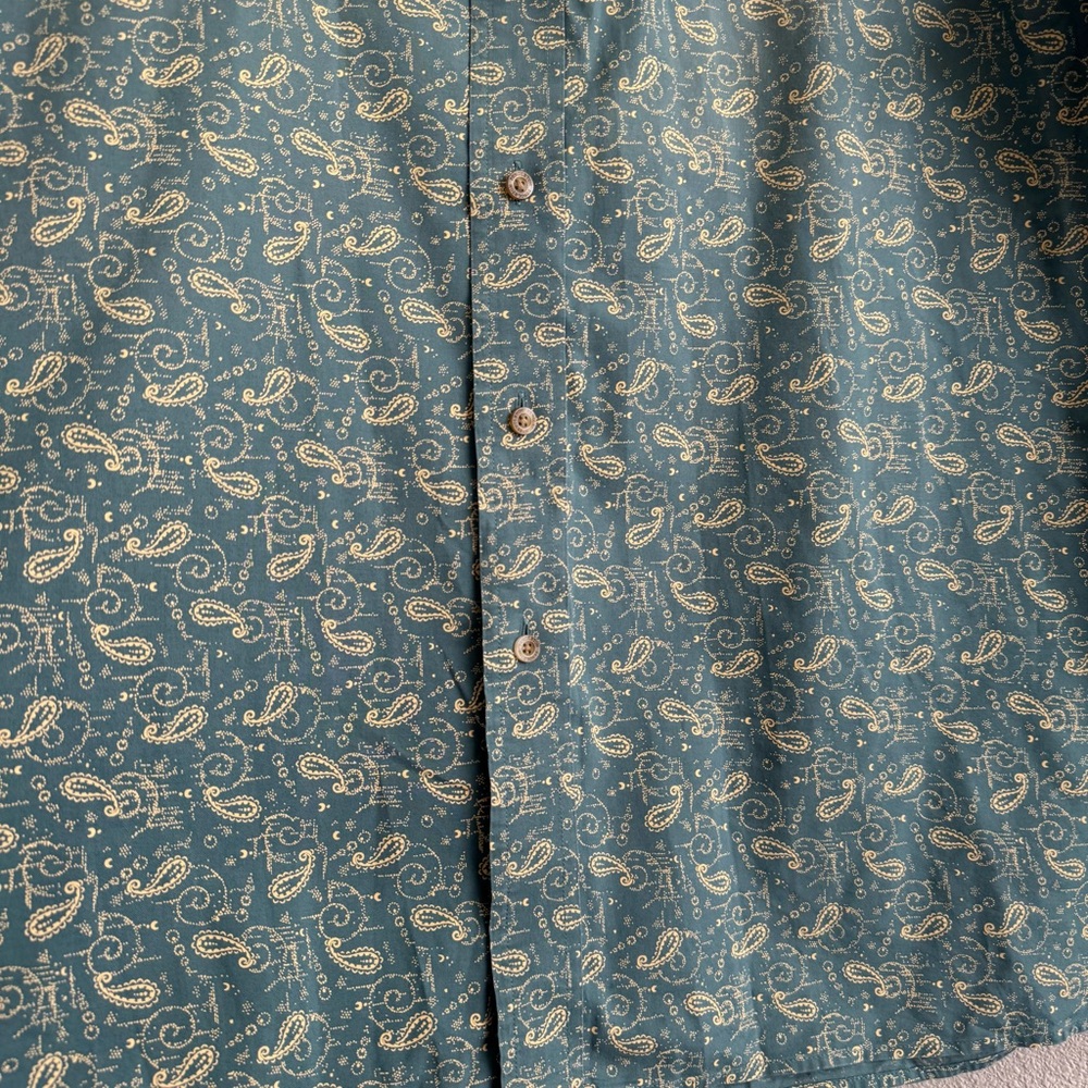Pendleton Thomas Kay Blue Paisley Short Sleeve Casual Button Down Shirt - Picture 6 of 9